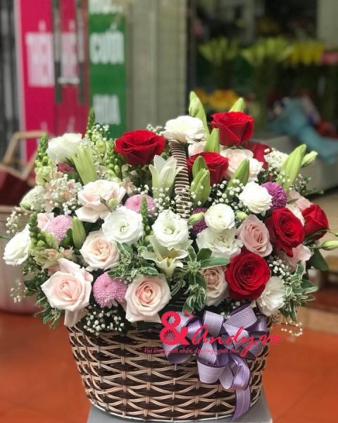 Giỏ hoa đồng nội